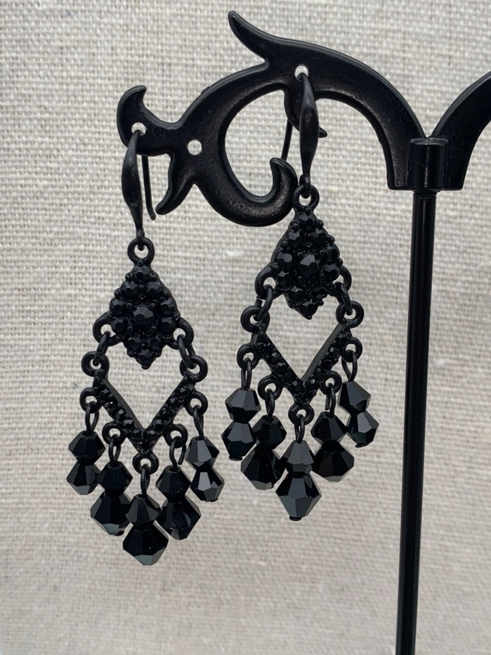 Black Chandelier Drop Earrings - Women Jewelry
